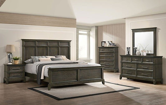 cm7221gy 5pc set queen bed frame dresser/mirror/night stand x2