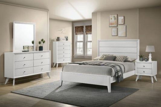 cm7465wh-5 pc queen bed frame / dresser/mirror/night stand x2