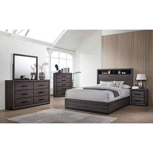 cm7549-5pc set queen bed frame dresser/mirror/night stand x2