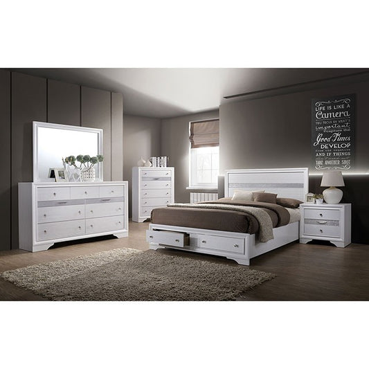 cm7552w5pc queen bed frame dresser/mirror/night stand x2