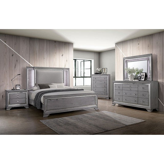 cm7579-5pc queen bed frame dresser/mirror/night stand x2