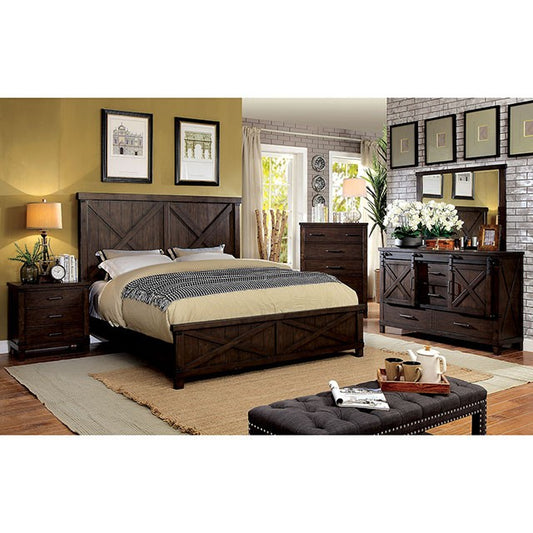 cm7734-5pc set queen bed frame dresser/mirror/ night standx2